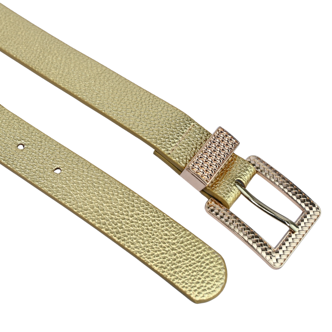 Cinto Feminino com Fivela Dourada Trabalhada