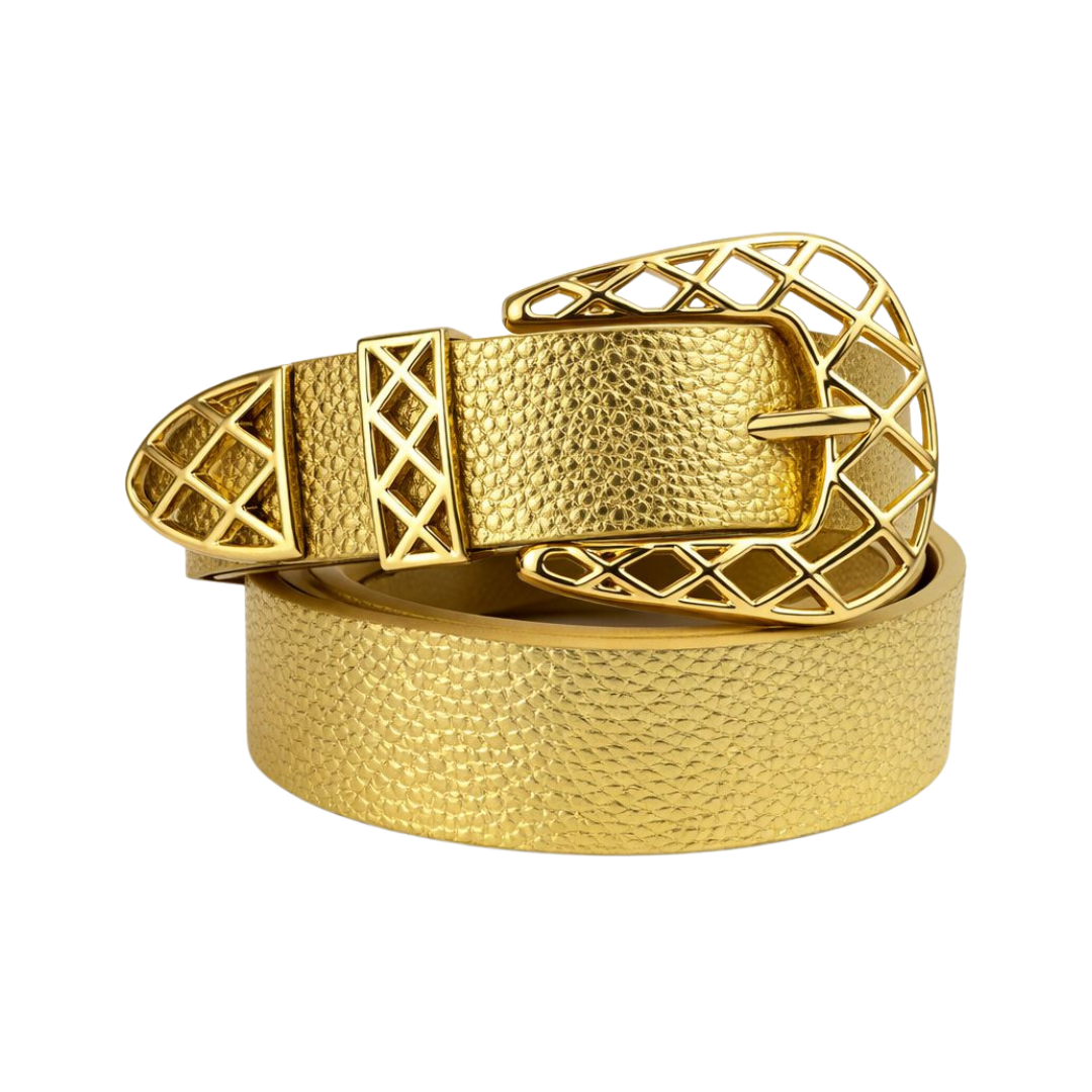 Cinto Feminino com Fivela Dourada