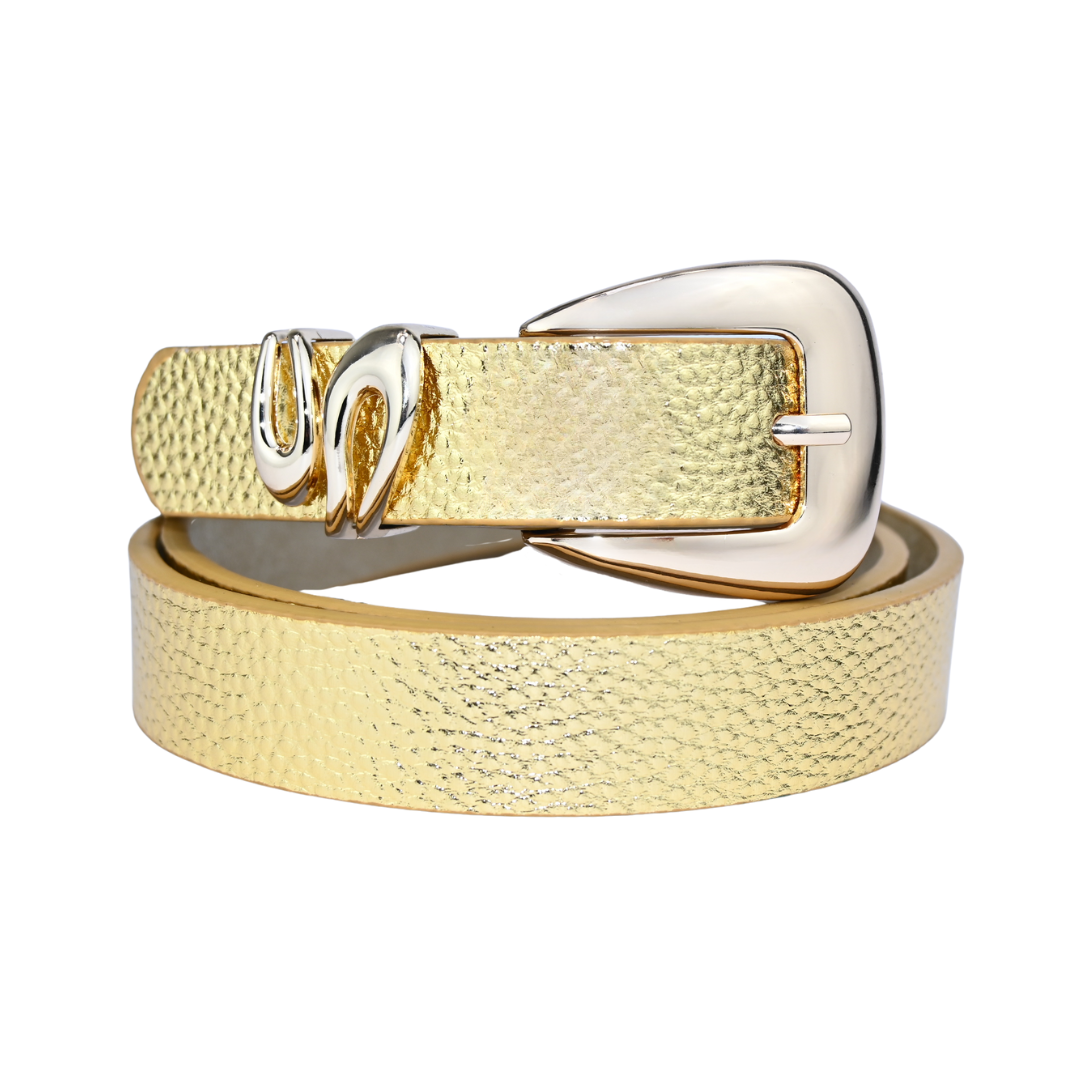 Cinto Feminino com Fivela Dourada