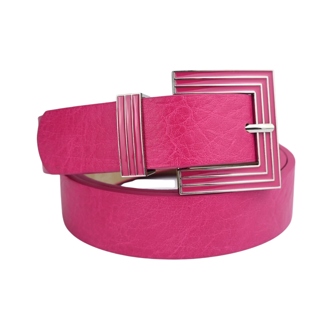 Cinto de Couro Sintético Fivela Metal