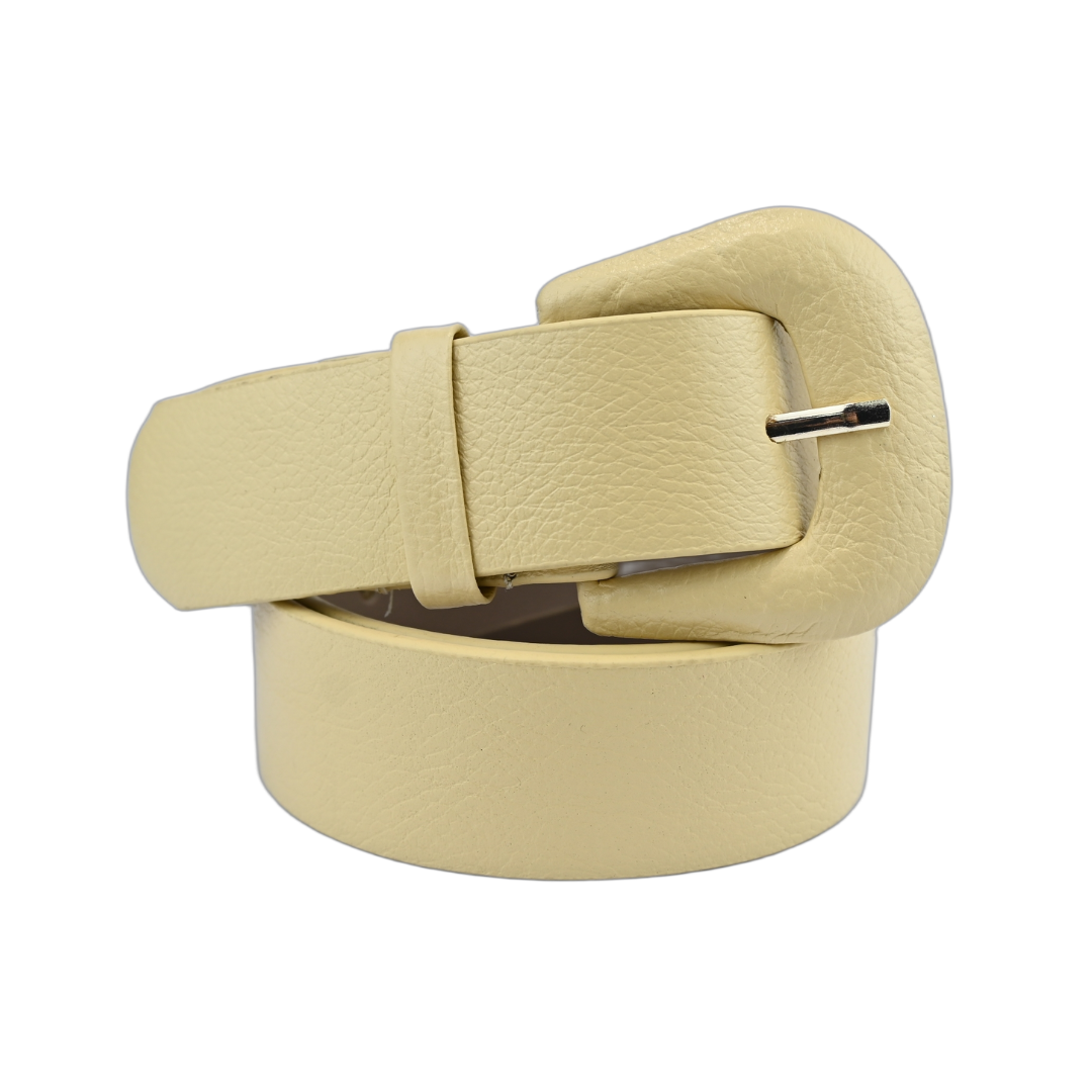 Cinto de Couro Feminino com Fivela Forrada