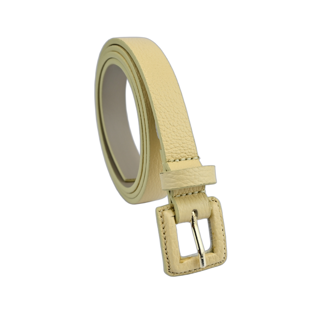 Cinto De Couro Encapado Fino Quadrado