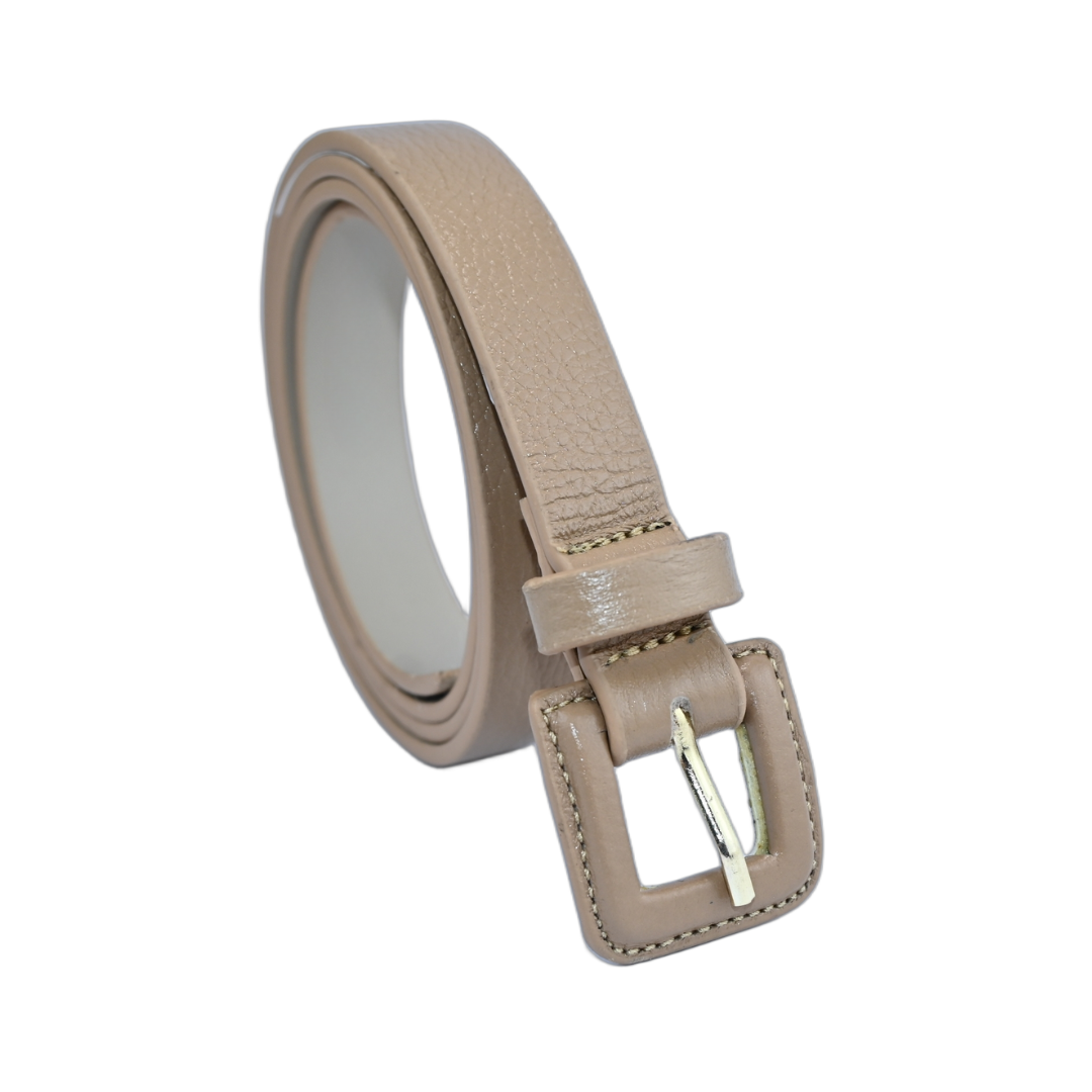 Cinto De Couro Encapado Fino Quadrado