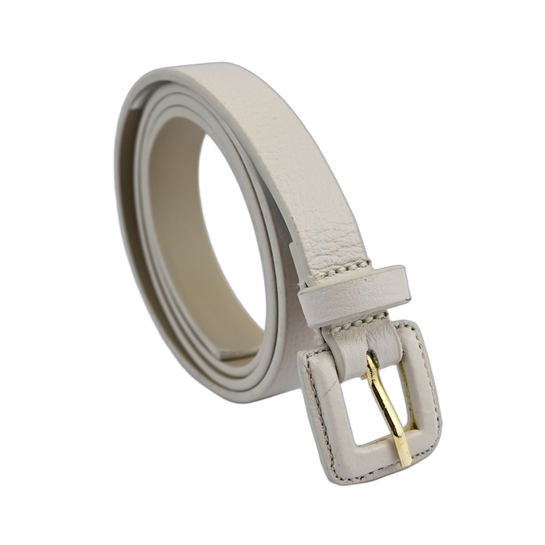 Cinto De Couro Encapado Fino Quadrado