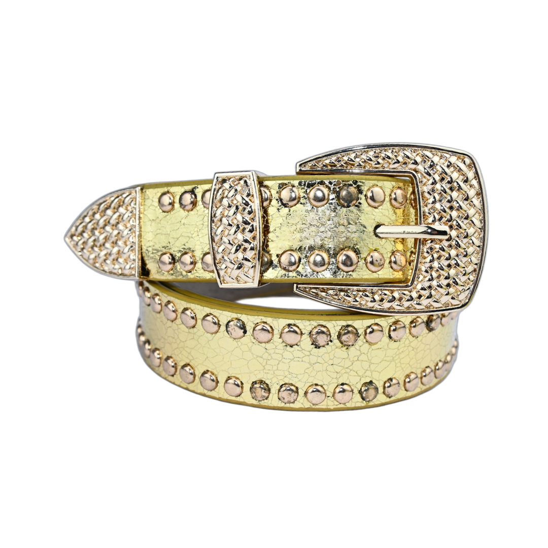 Cinto Feminino com Tachas e Fivela Trabalhada