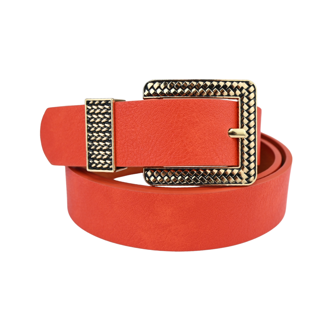 Cinto Feminino com Fivela Dourada Trabalhada