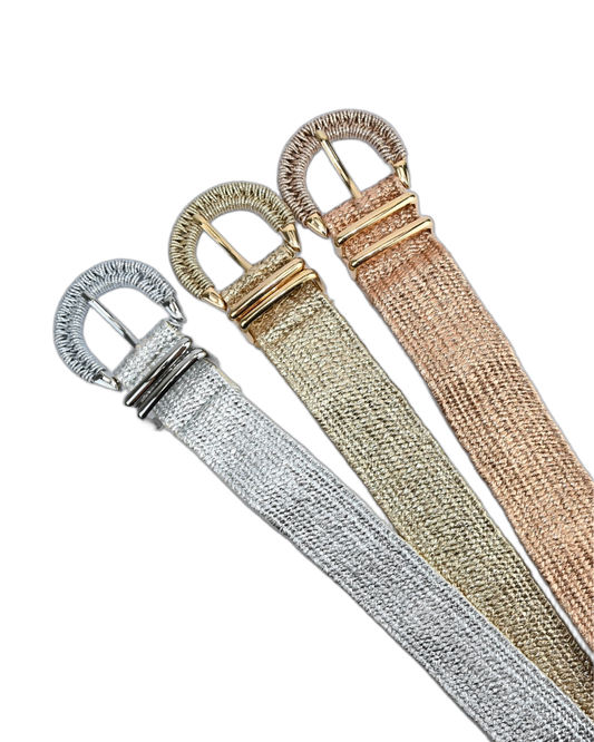 Cinto de Palha com Fivela Oval Com Passante