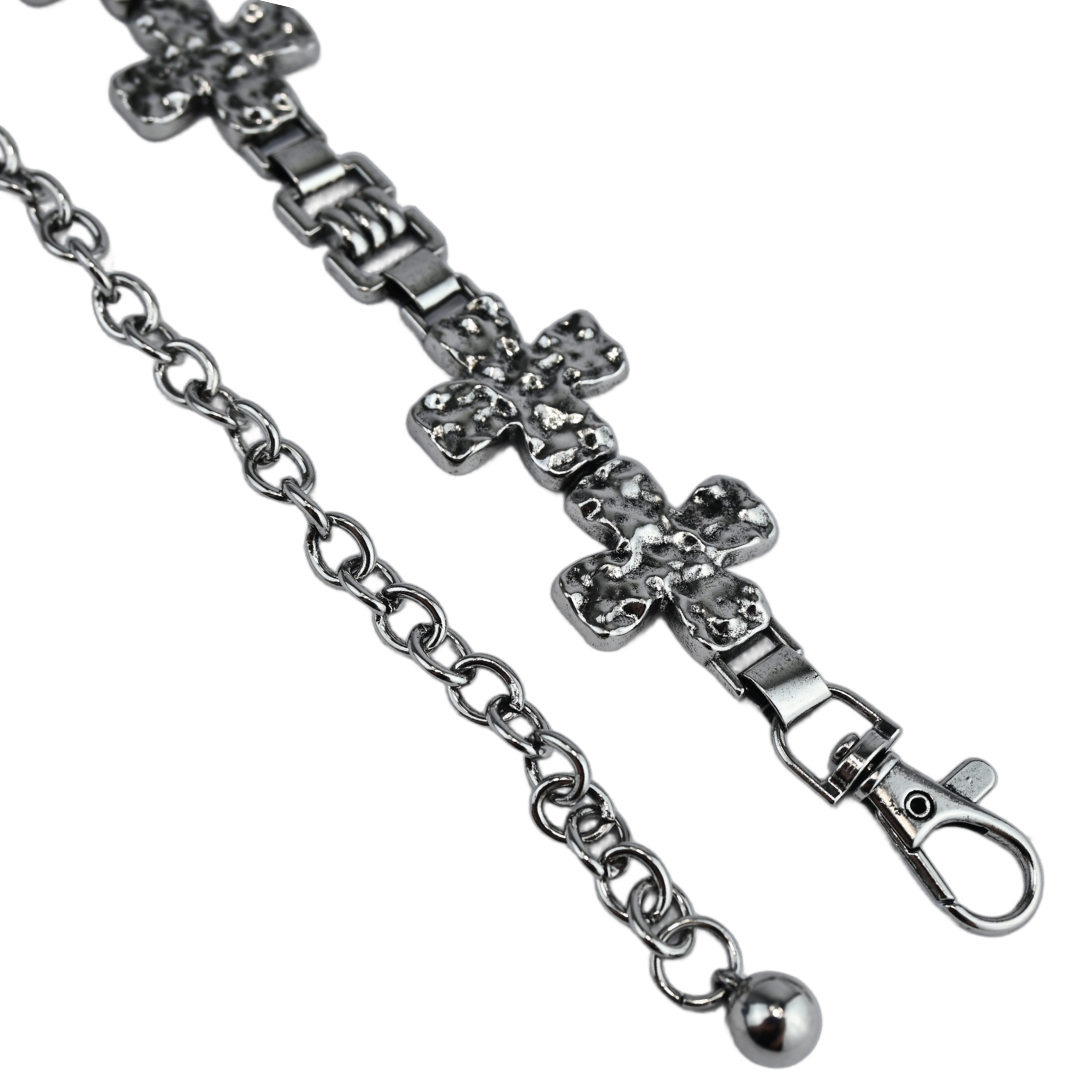 Cinto Corrente Feminino Metálico Cruz