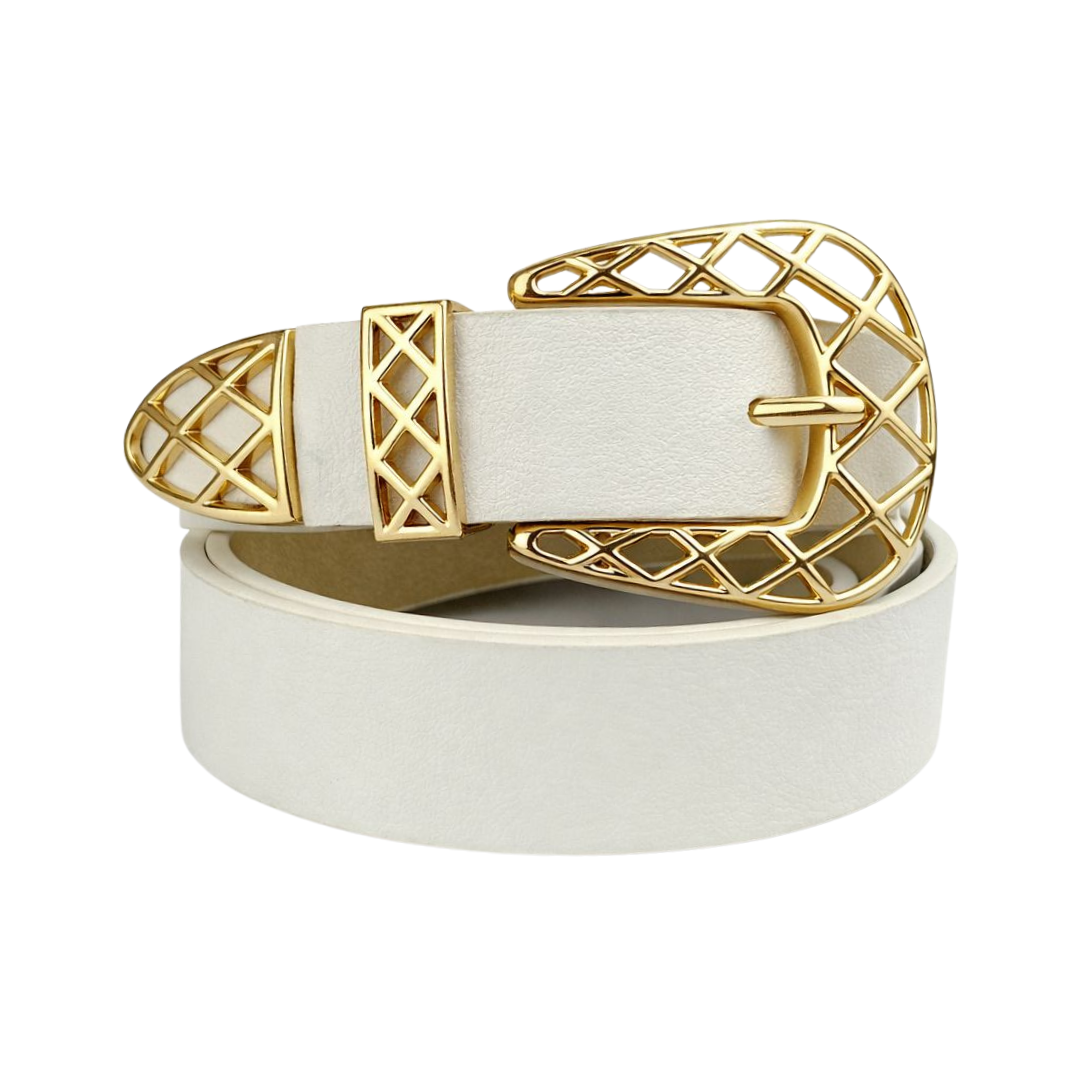 Cinto Feminino com Fivela Dourada