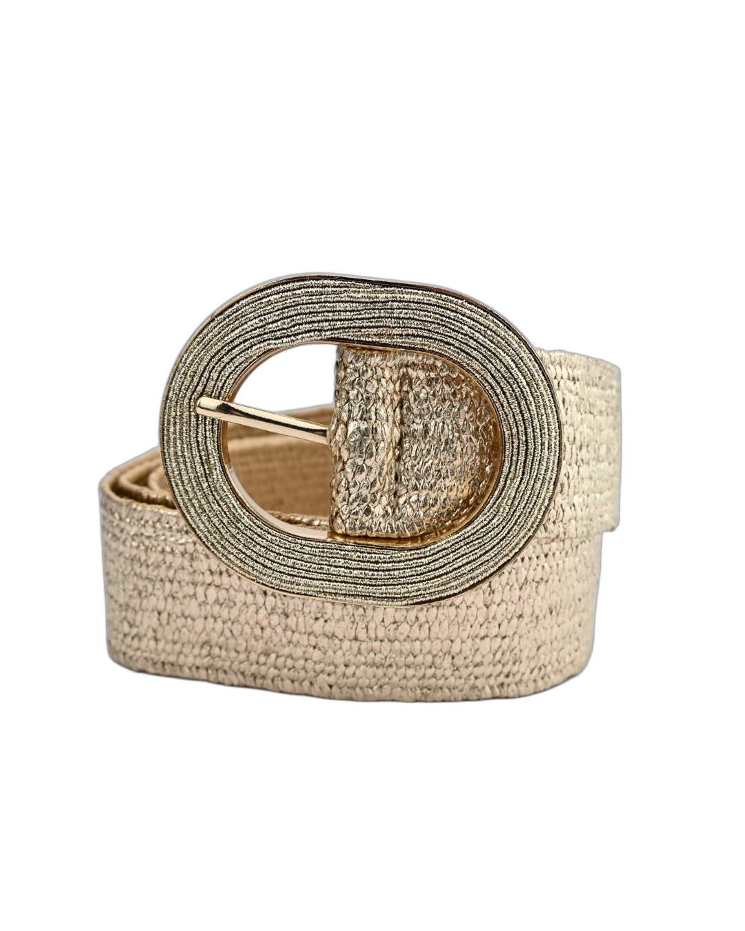 Cinto Feminino Trançado com Fivela Oval Metálica Fashion e Versátil