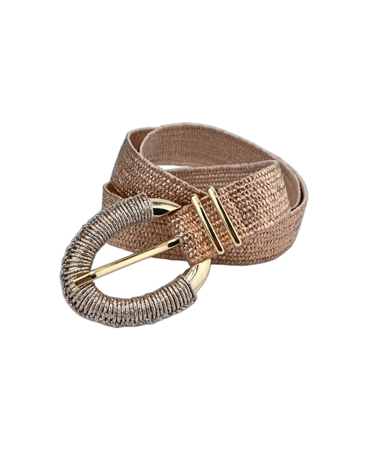 Cinto Palha Fivela Comprida Com Passante