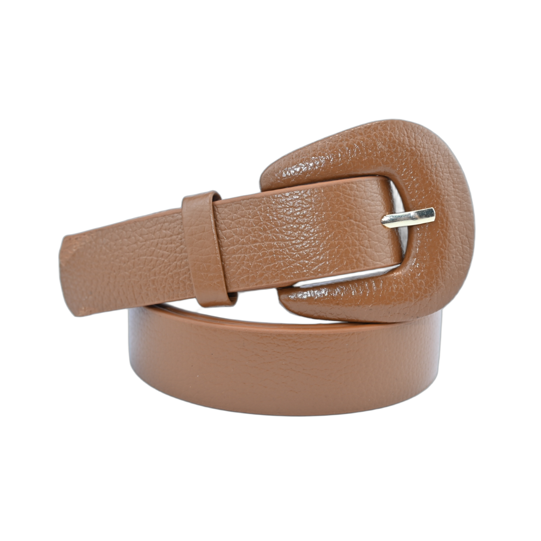 Cinto De Couro Encapado Oval