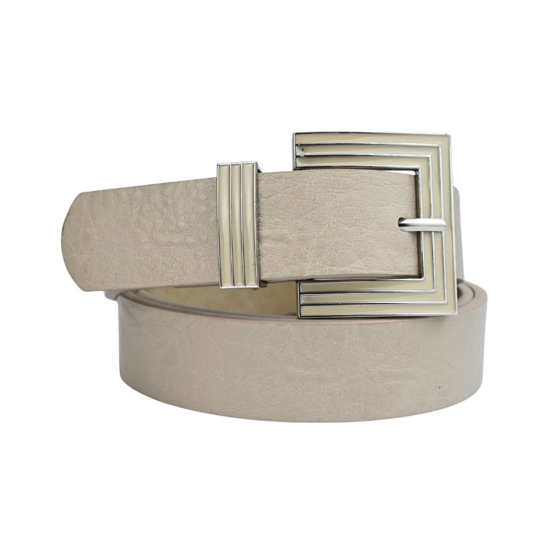 Cinto de Couro Sintético Fivela Metal