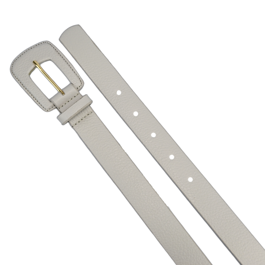 Cinto de Couro Feminino com Fivela Dourada