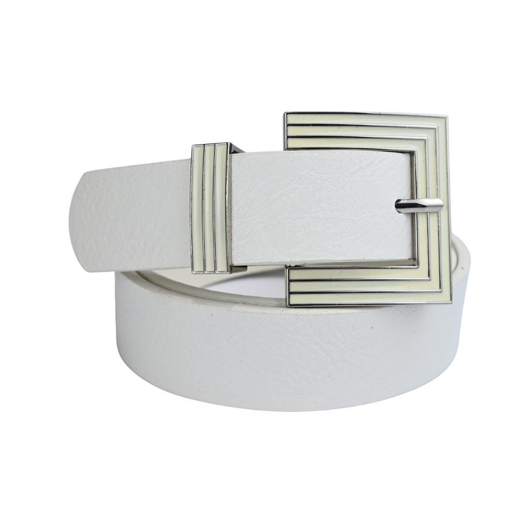 Cinto de Couro Sintético Fivela Metal