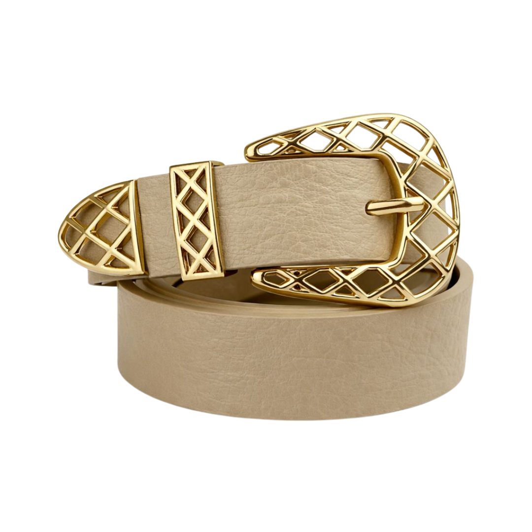 Cinto Feminino com Fivela Dourada