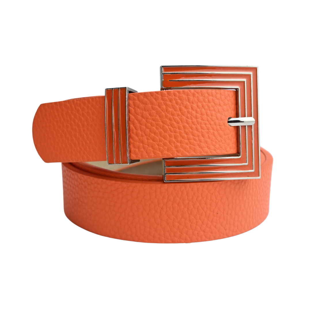 Cinto de Couro Sintético Fivela Metal