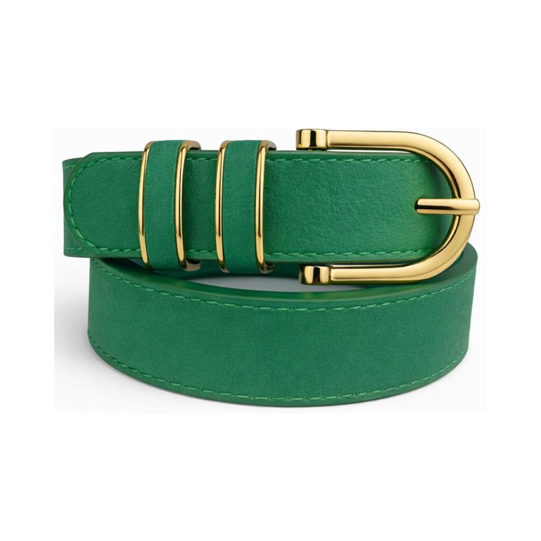 Cinto Feminino Casual com Fivela Dourada