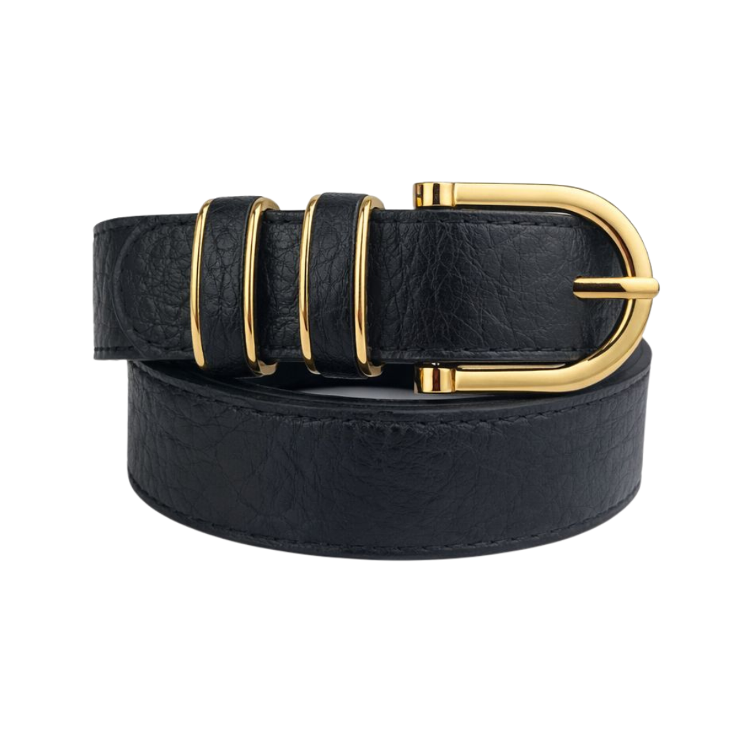 Cinto Feminino Casual com Fivela Dourada