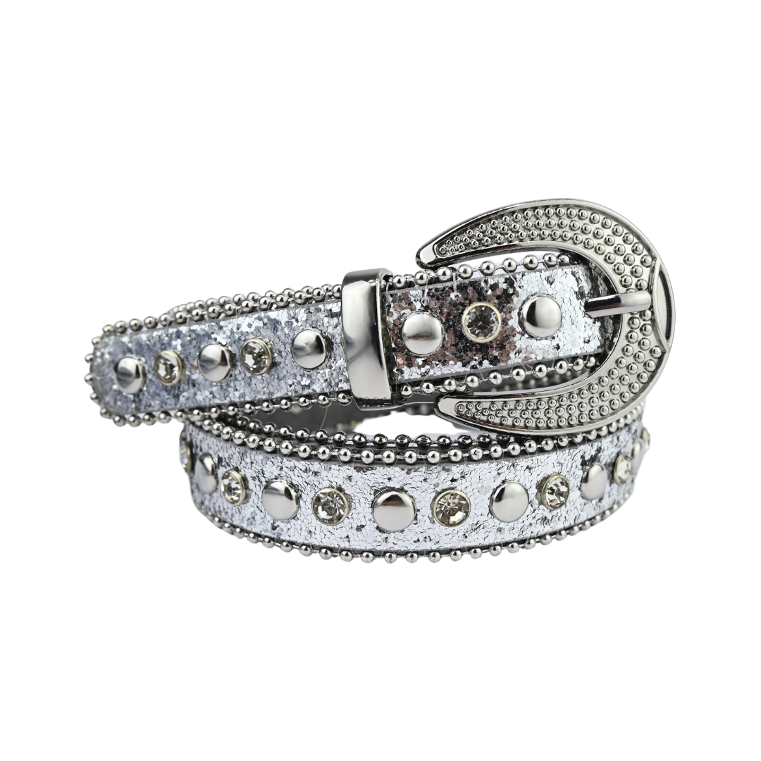 Cinto Feminino com Tachas e Strass