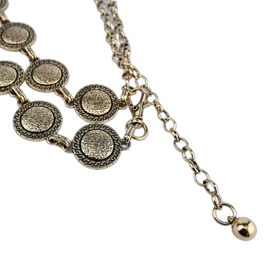 Cinto Corrente Medalha Redonda Plus-zise