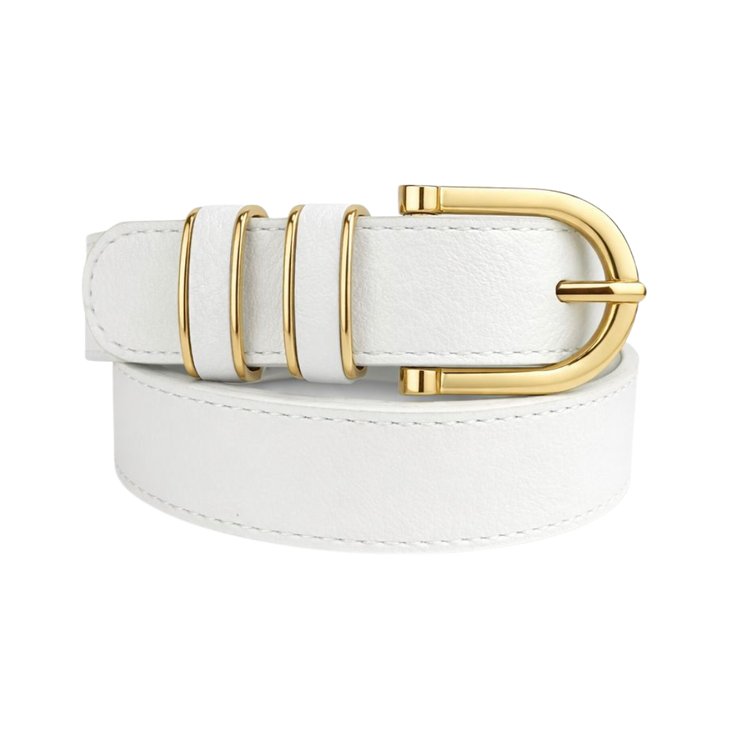 Cinto Feminino Casual com Fivela Dourada