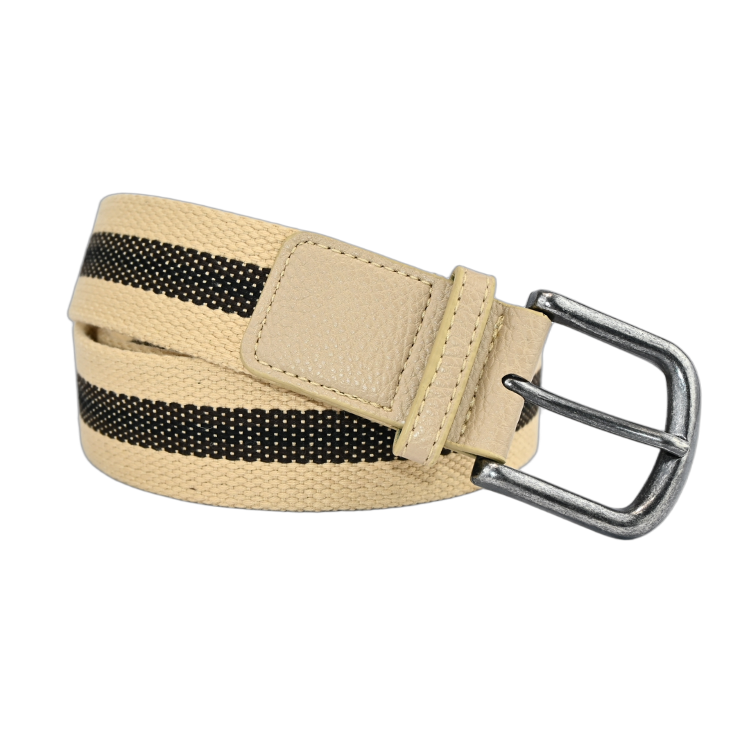 Cinto Masculino Lona Fivela Arredondada Listrado