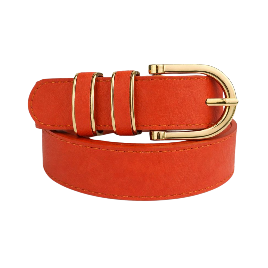 Cinto Feminino Casual com Fivela Dourada