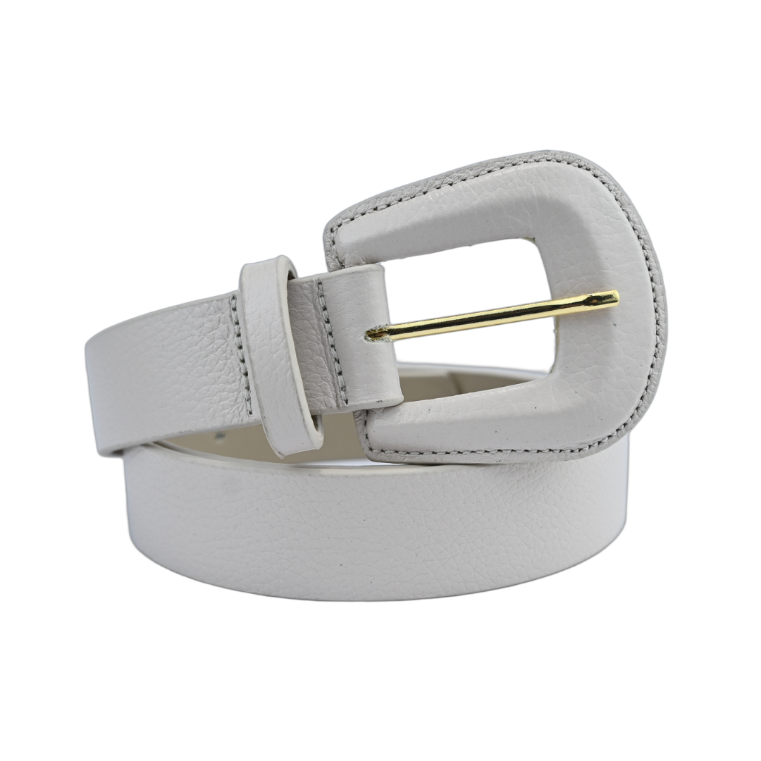 Cinto De Couro Feminino Fivela Oval Médio