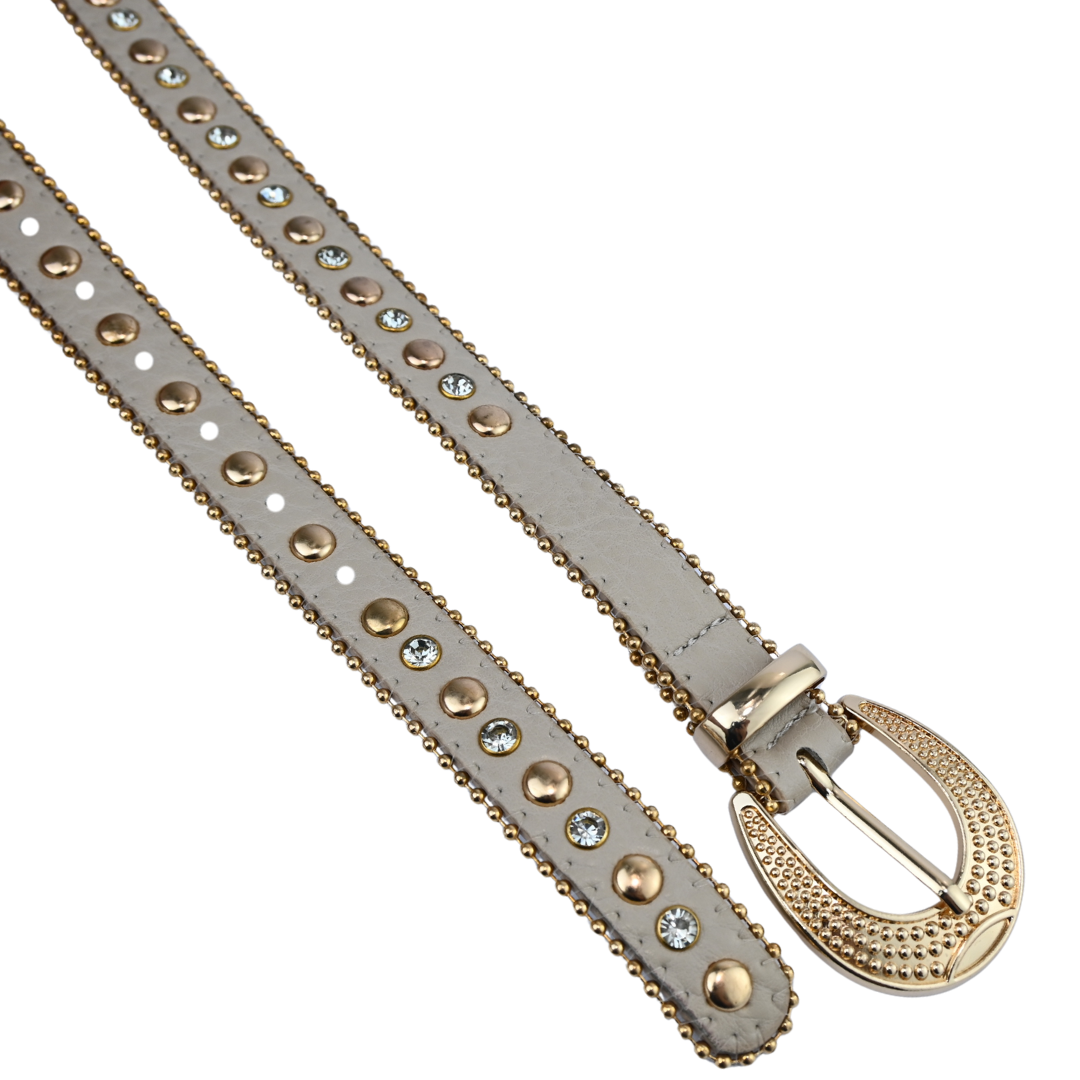 Cinto Feminino com Tachas e Strass