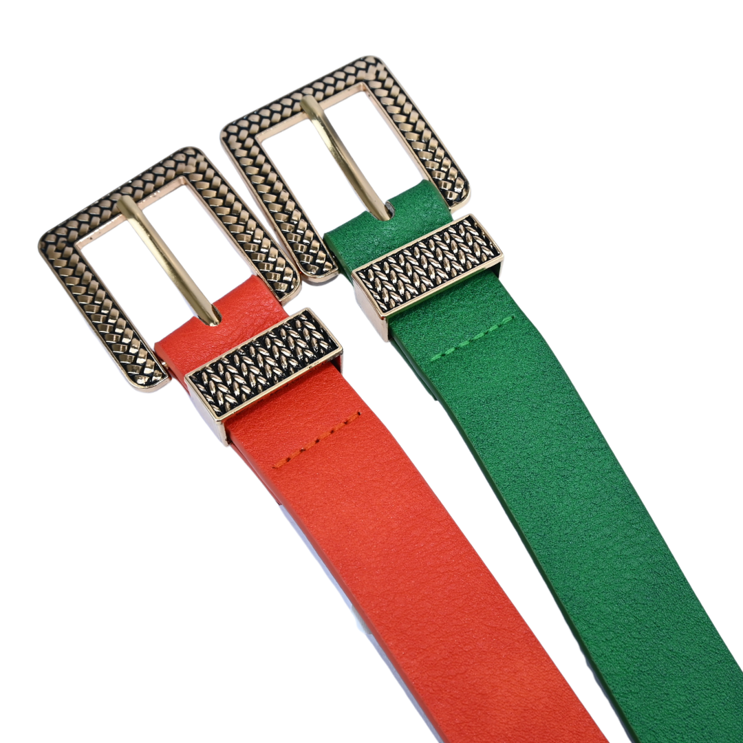 Cinto Feminino com Fivela Dourada Trabalhada