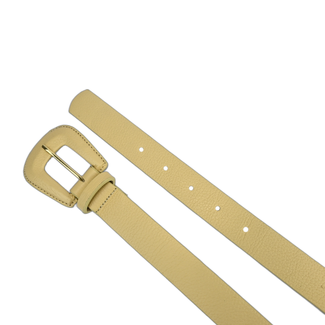 Cinto De Couro Feminino Fivela Oval Médio