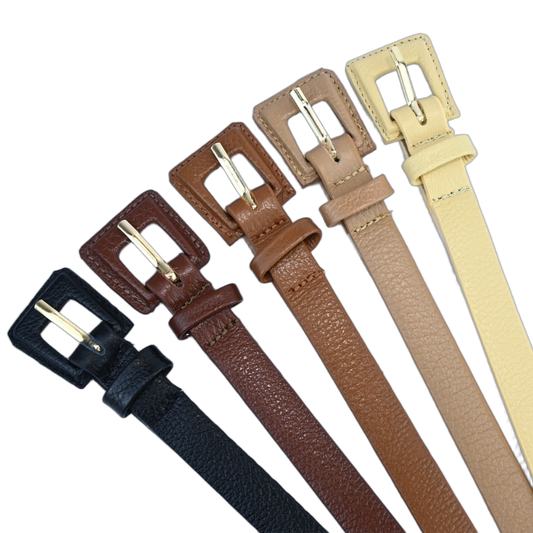 Cinto de Couro Feminino Encapado Fino