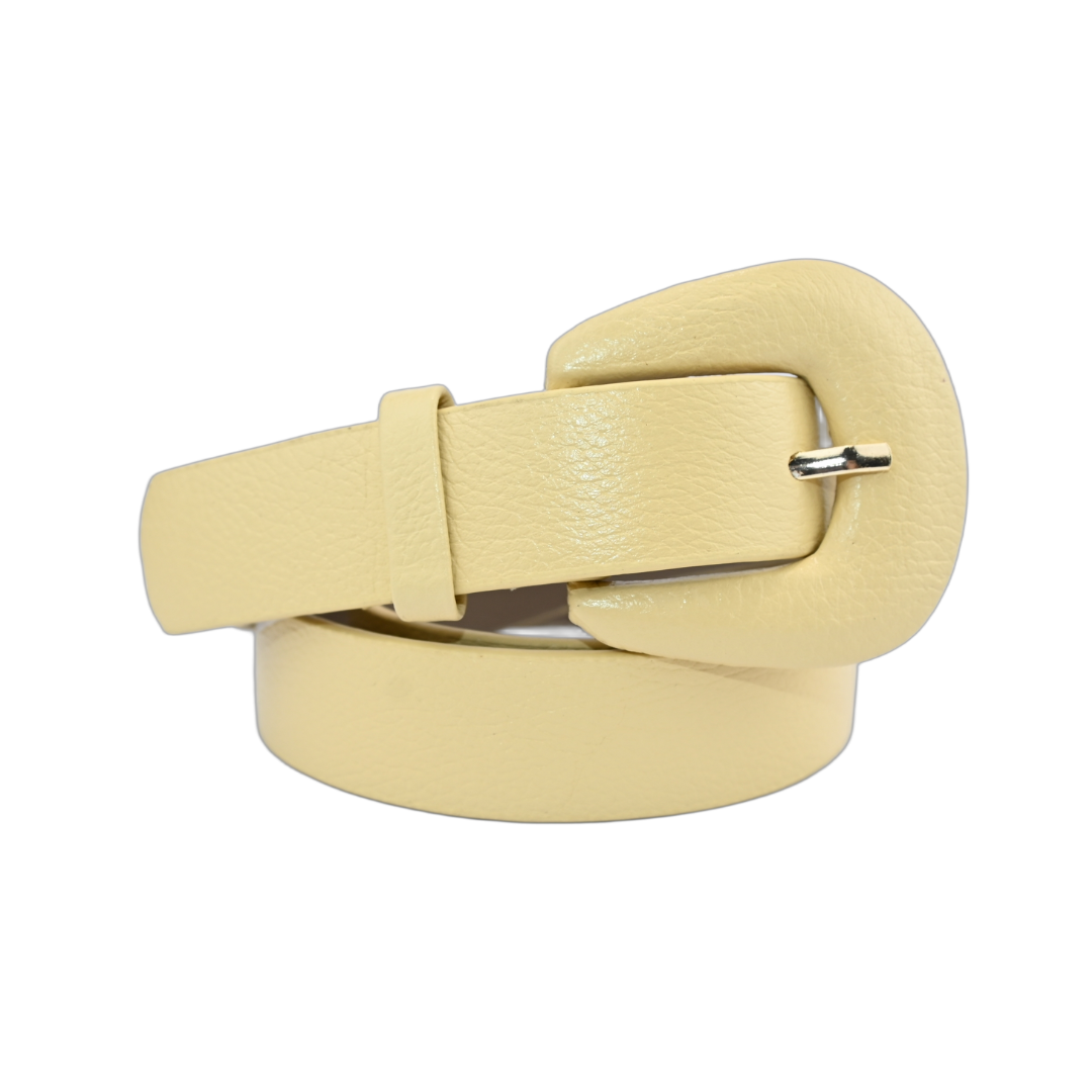 Cinto De Couro Encapado Oval