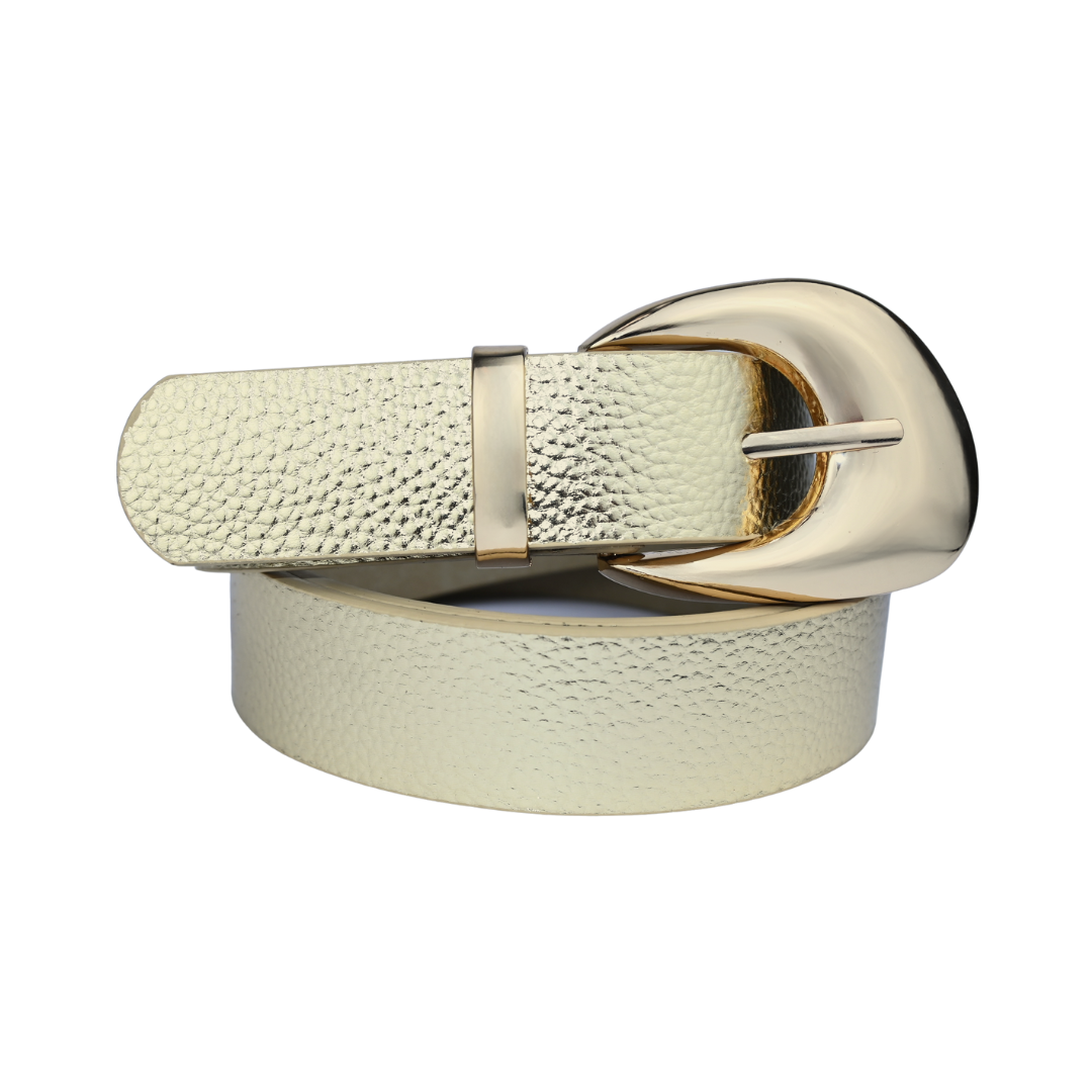 Cinto Feminino com Fivela Dourada Oval Estilo e Sofisticação