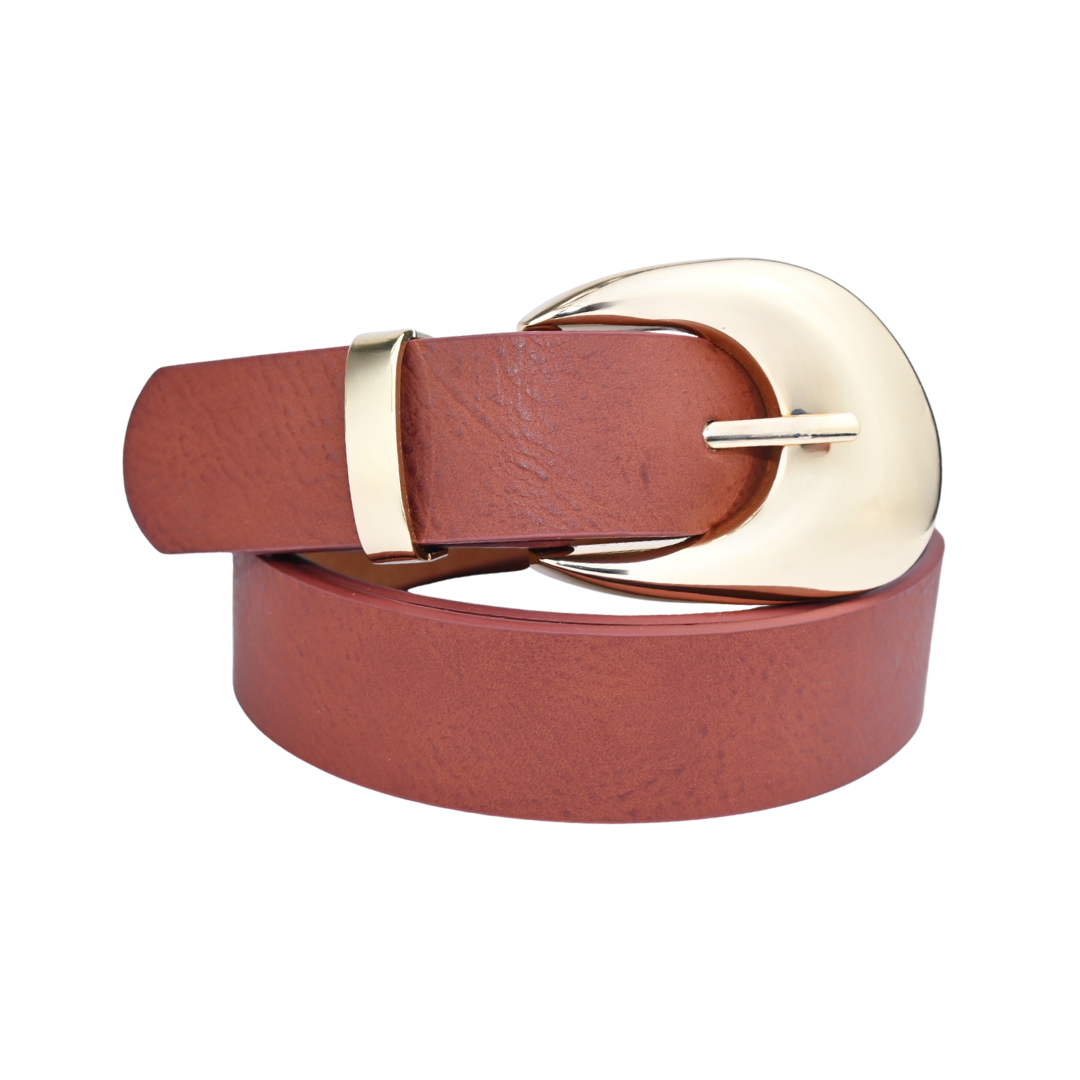 Cinto Feminino com Fivela Dourada Oval Estilo e Sofisticação