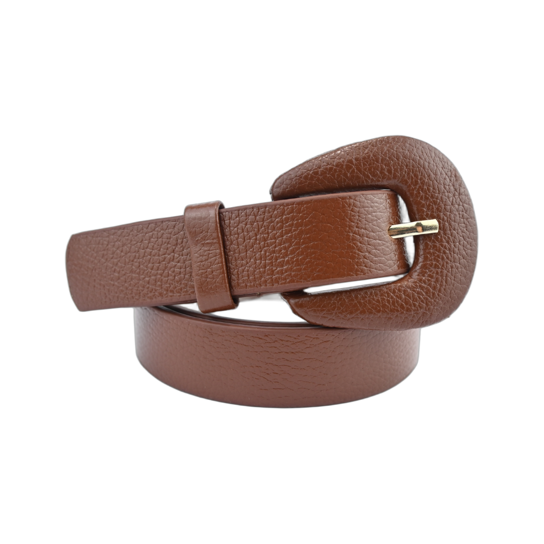 Cinto De Couro Encapado Oval