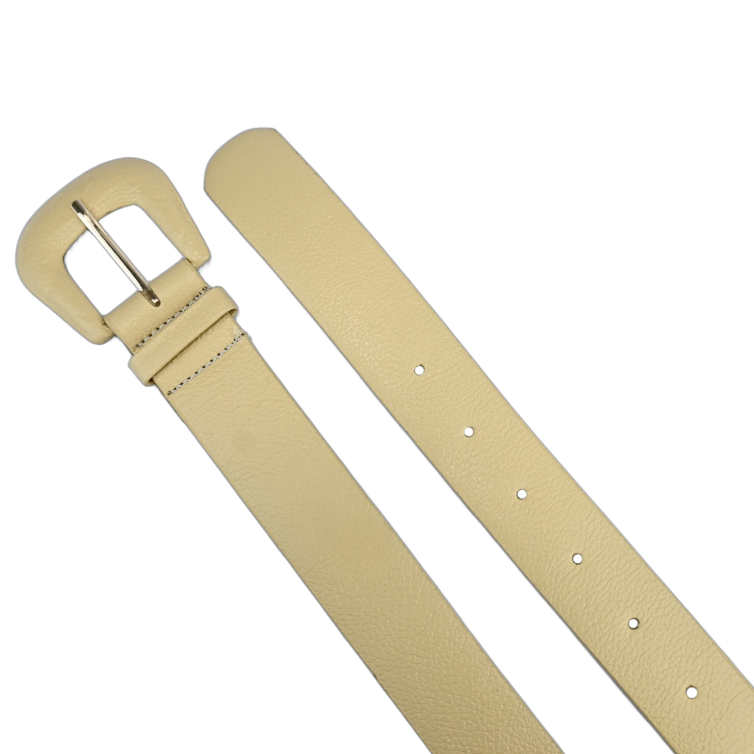 Cinto de Couro Feminino com Fivela Forrada