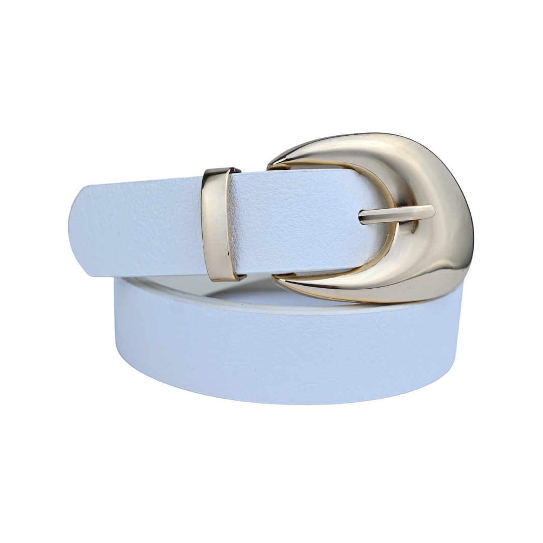 Cinto Feminino com Fivela Dourada Oval Estilo e Sofisticação