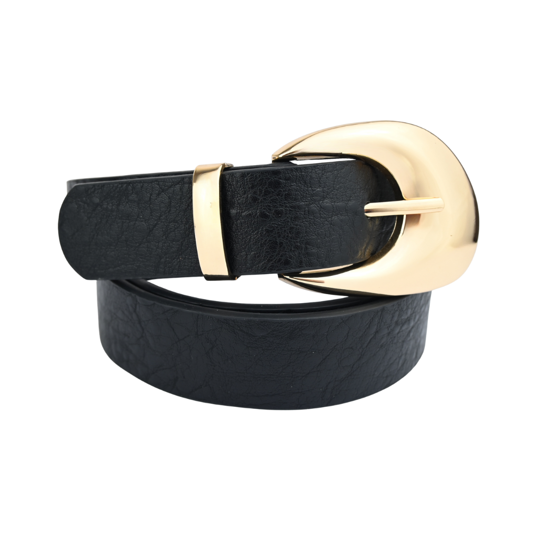 Cinto Feminino com Fivela Dourada Oval Estilo e Sofisticação