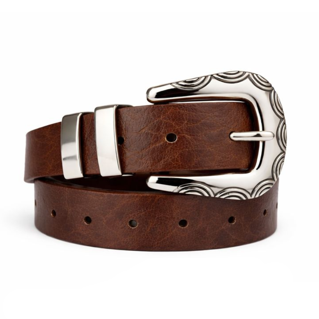 Cinto Feminino com Fivela Trabalhada Prata