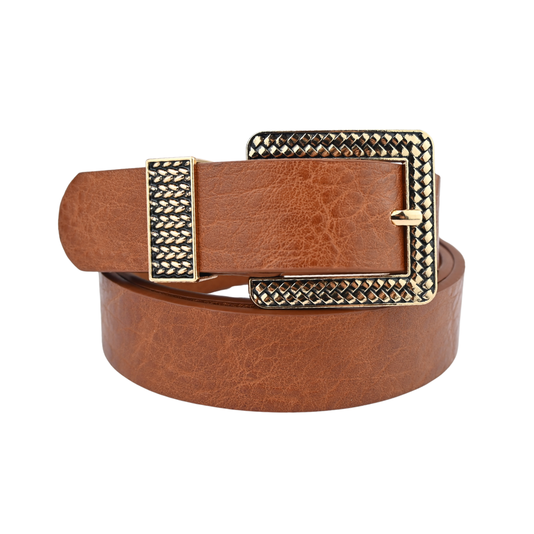 Cinto Feminino com Fivela Dourada Trabalhada