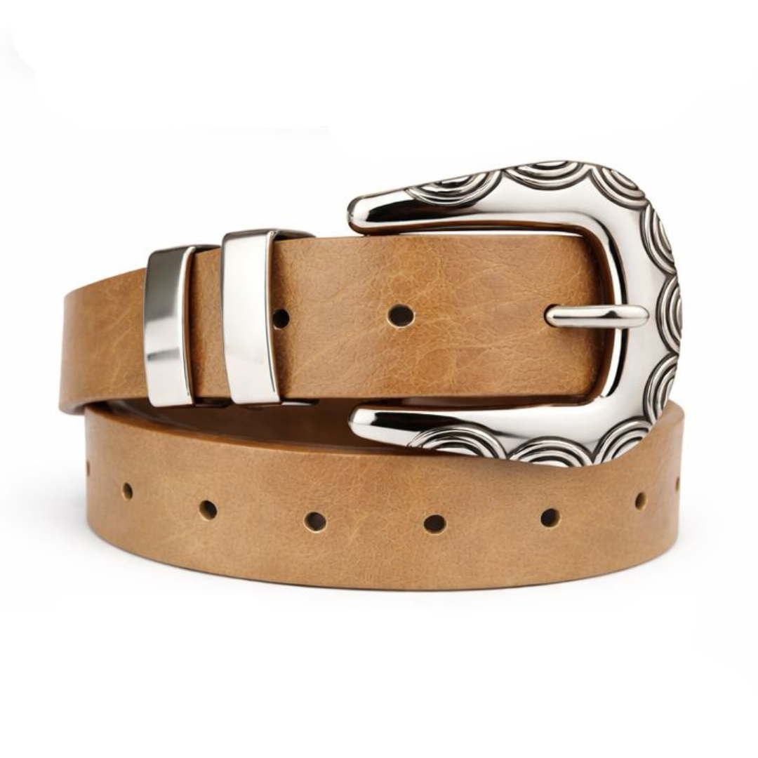 Cinto Feminino com Fivela Trabalhada Prata