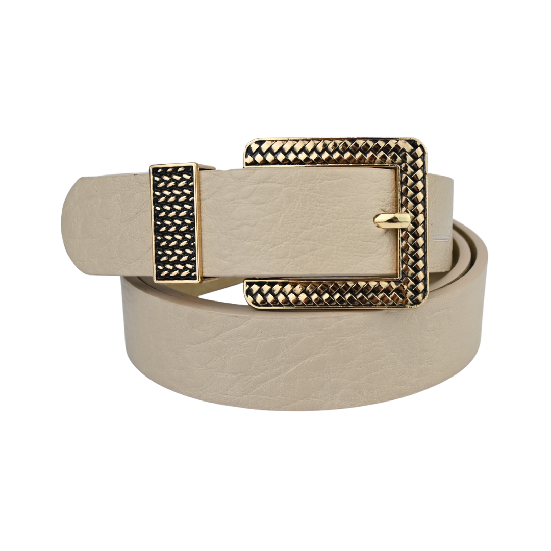 Cinto Feminino com Fivela Dourada Trabalhada