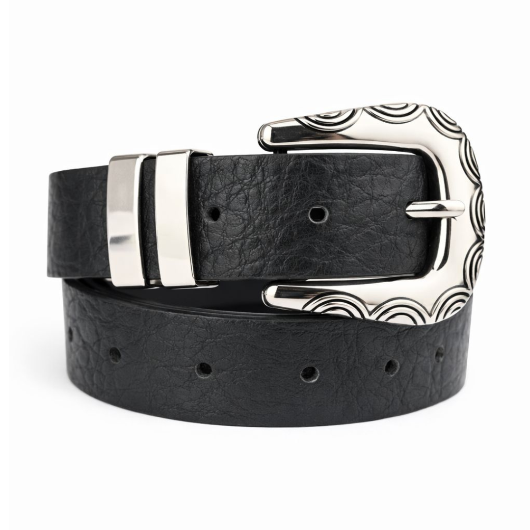 Cinto Feminino com Fivela Trabalhada Prata