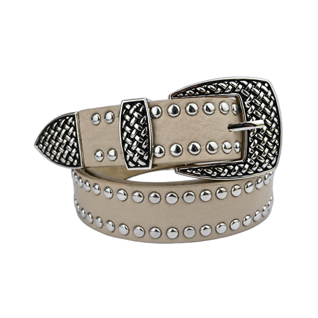 Cinto Feminino com Tachas e Fivela Trabalhada