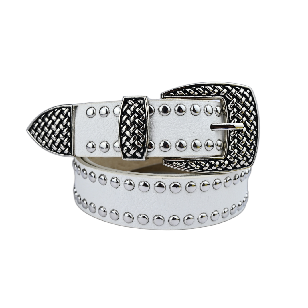 Cinto Feminino com Tachas e Fivela Trabalhada