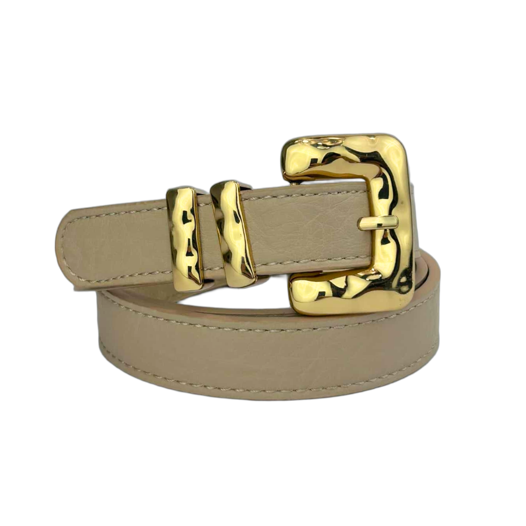 Cinto Feminino com Fivela Dourada Elegante e Versátil