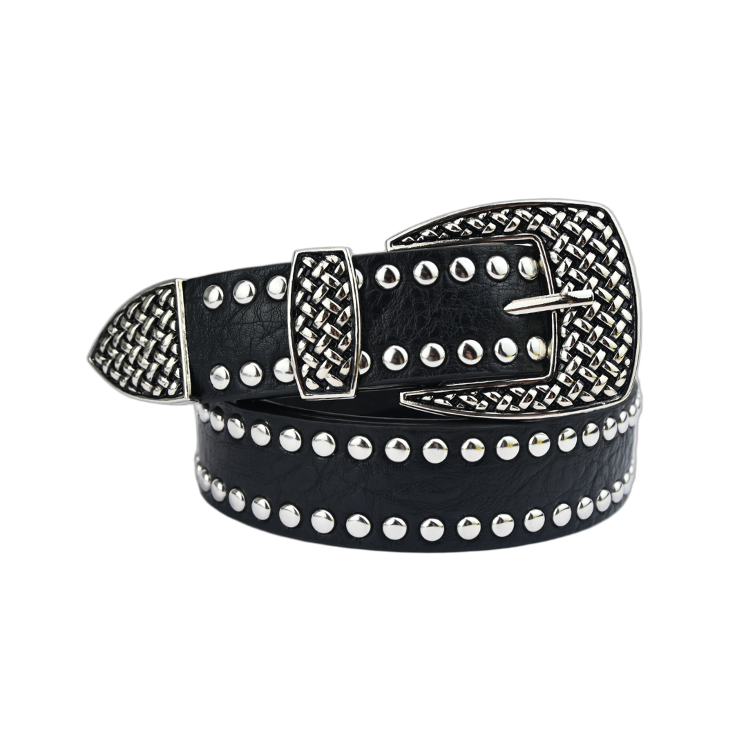 Cinto Feminino com Tachas e Fivela Trabalhada