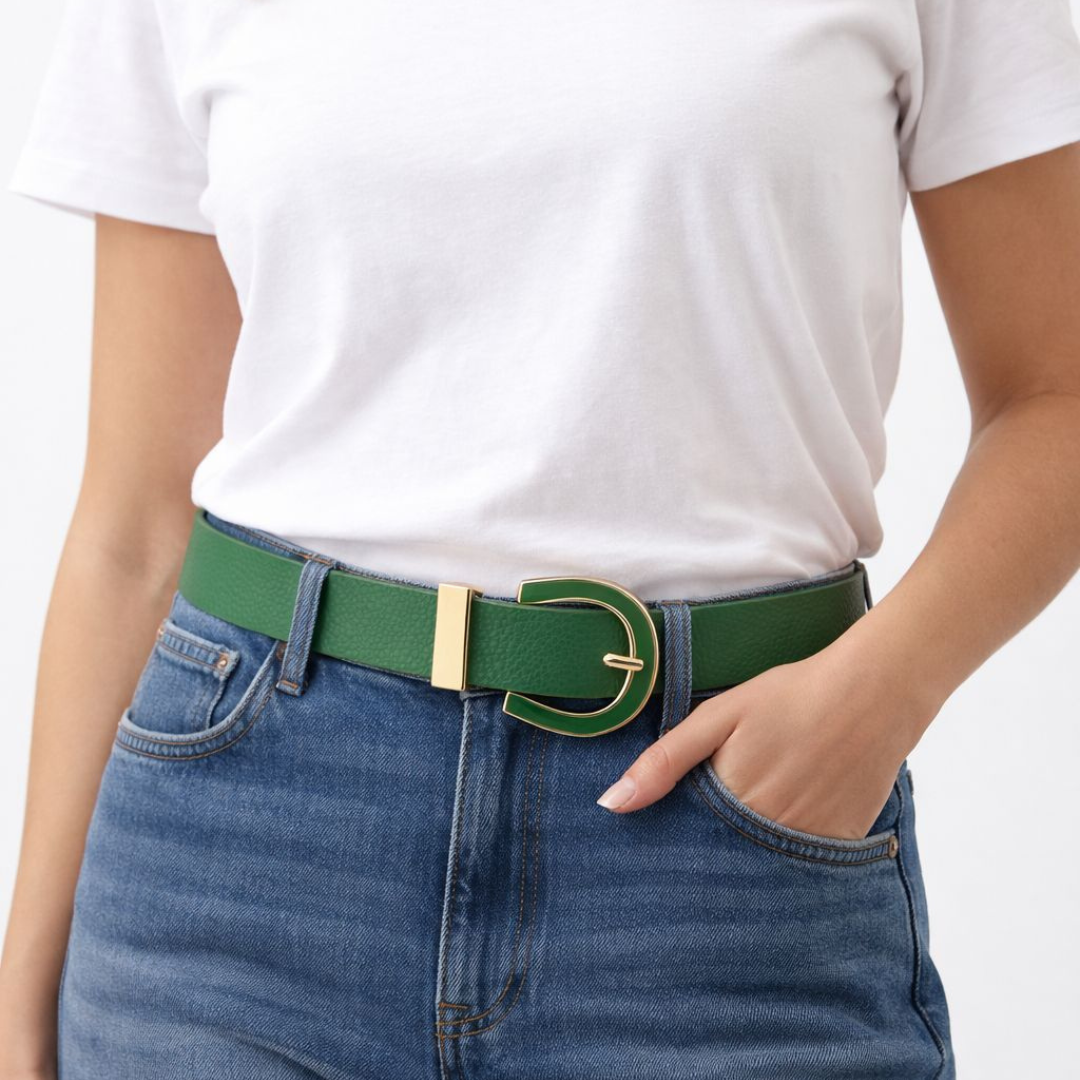 Cinto Feminino Colorido Fivela Metal Encapado